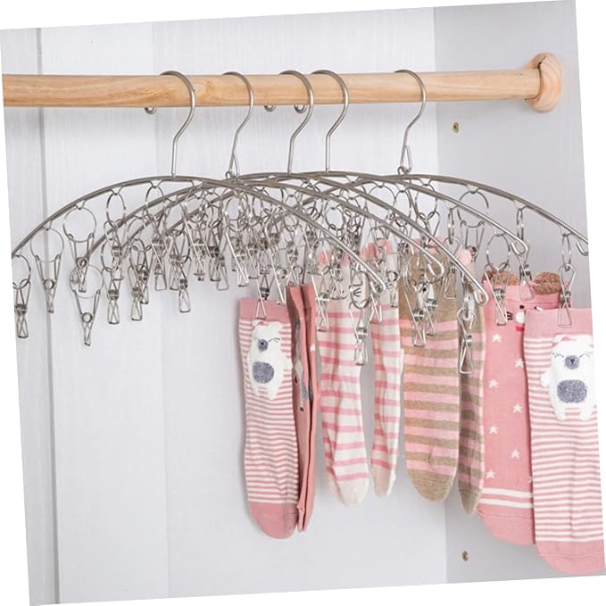 PRETYZOOM 2pcs Practical Stainless Steel Laundry Drying Hanger Clips - Image 2