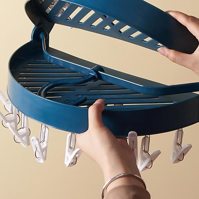 GLEAVI Multifunctional Round Foldable Clothespin Drying Rack - Image 4