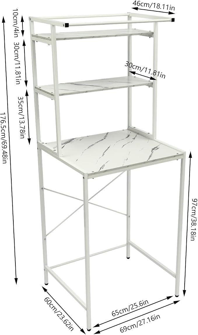 Over The Washer and Dryer Storage Shelf, 3-Tier Laundry Organizer - Image 3