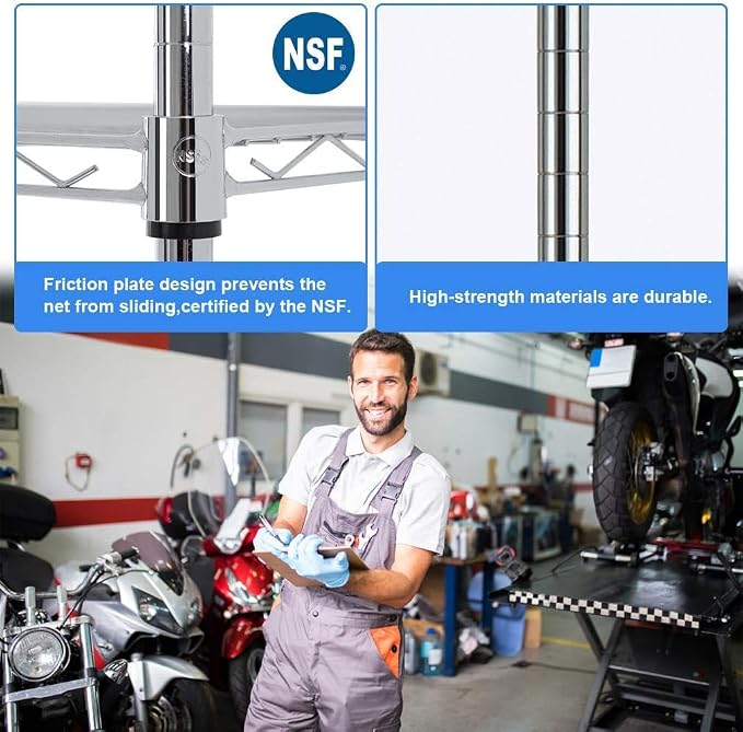 Meet perfect 5-Tier Heavy Duty Wire Shelving Unit, NSF Certified Steel Organizer - Image 4