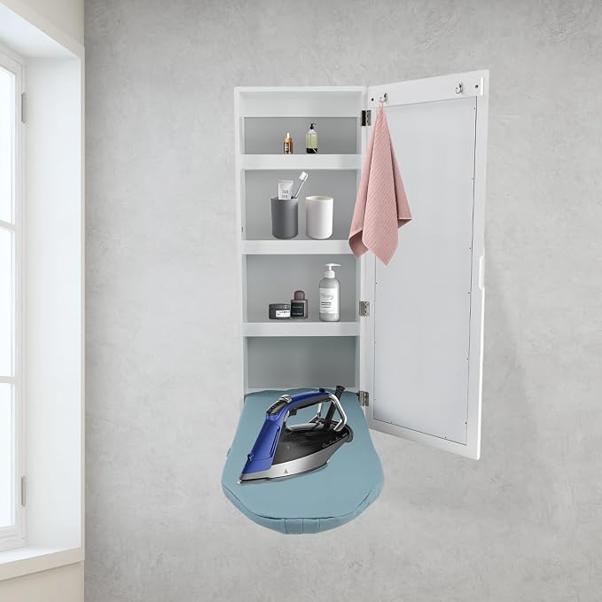 Wall-Mounted Ironing Board Cabinet, Swivel Ironing Board Closet - Image 6
