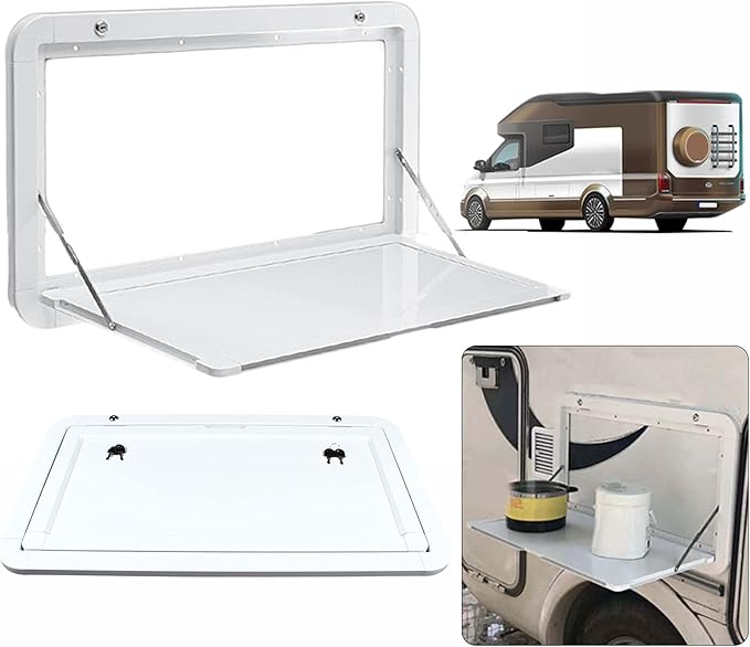 RV Caravan Picnic Folding External Table, Wall Mount Flip Fold Down Desk by MARTEXBUY