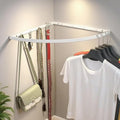 Iron Clothes Hanging Bar for Corner, Wall Mount Garment Clothing Storage Rack by Unknown