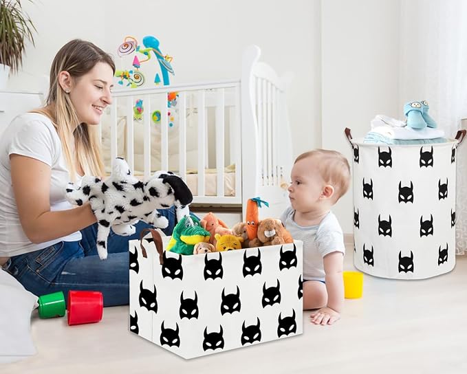 HIYAGON Batman Basket Kids Storage Basket Cute Basket Empty Toy Storage Bin - Image 3