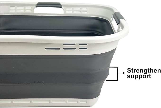 SAMMART 42L Set of 2 Collapsible Plastic Storage Basket - Image 4
