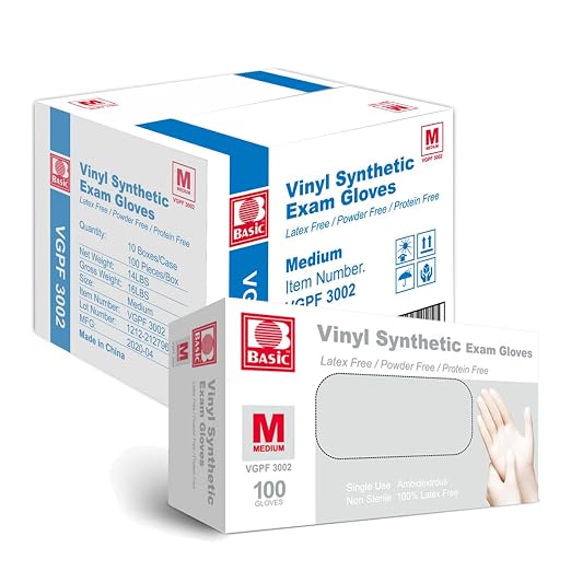 Basic Medical Clear Vinyl Exam Gloves by LWConcept