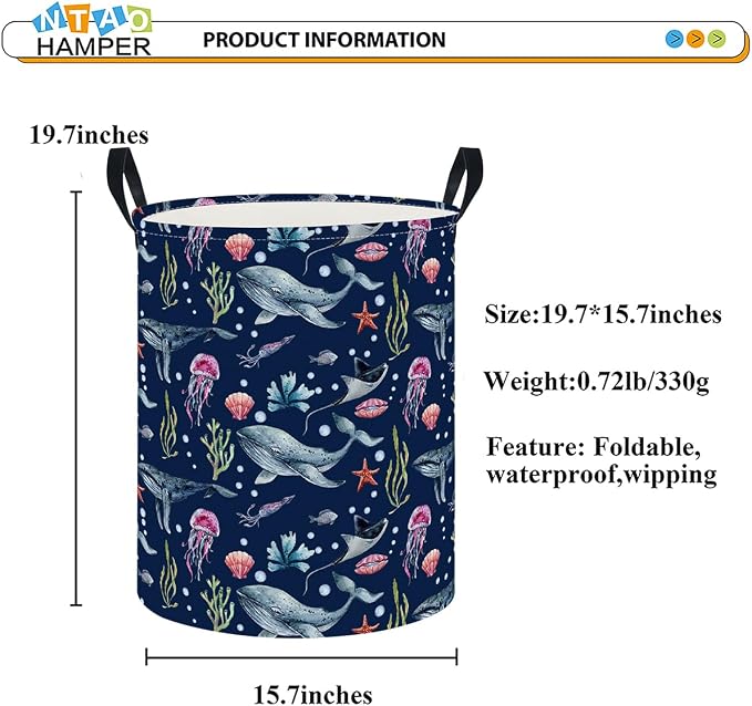 Laundry Hamper, Laundry Basket, Nursery Hamper, Waterproof Storage Bin - Image 3