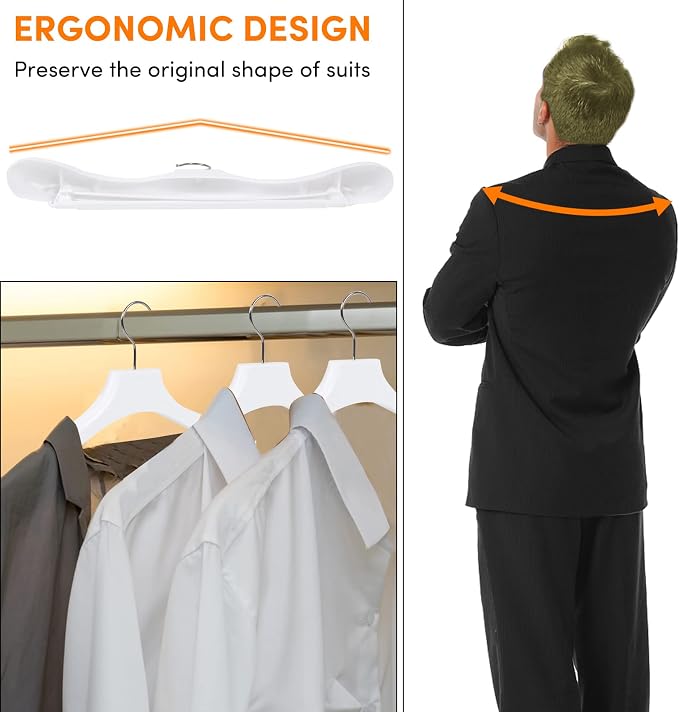 DEDU Suit Hangers for Men 40 Pack, Thick Plastic - Image 4