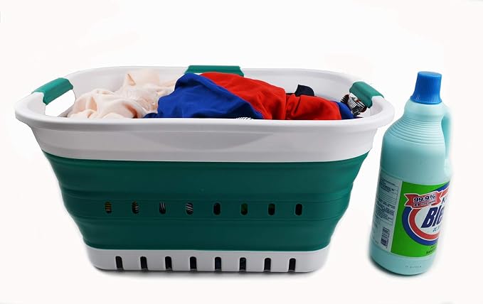 SAMMART Set of 2-30L Collapsible Plastic Laundry Basket - Image 4