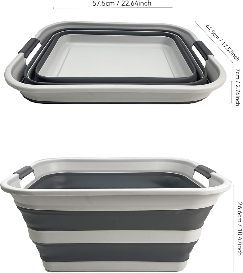 SAMMART Set of 2 Collapsible Plastic Laundry Basket - Image 4