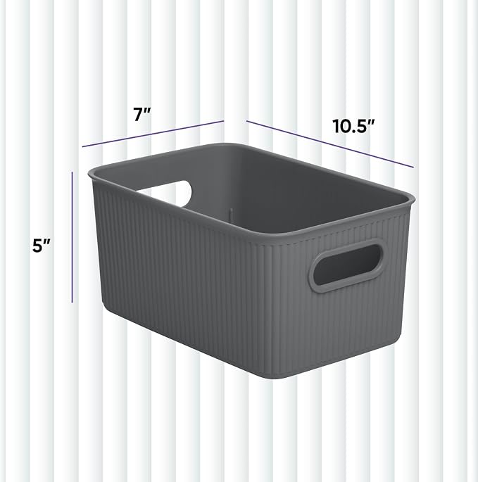 Superio Decorative Plastic Basket Open Home Storage Bins Organizer Baskets - Image 2