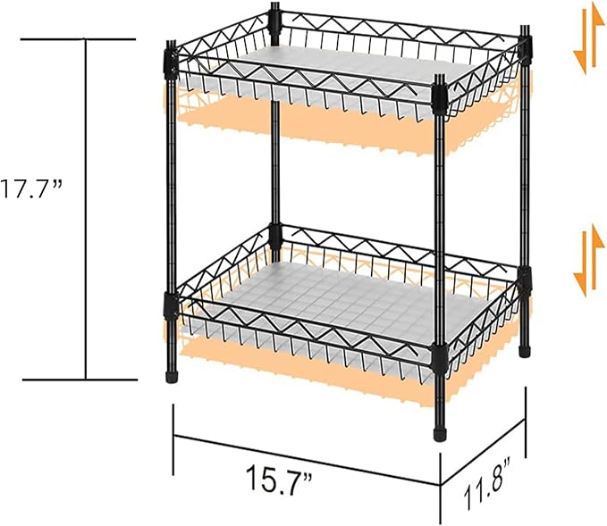 Storage Shelves Mimi, 2-Tier Wire Shelving Unit - Image 3