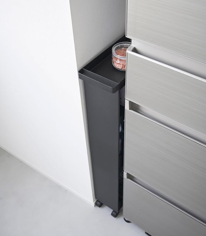 YAMAZAKI Home Tower Slim 4-Tier Rolling Storage Cart – Mobile Organizer - Image 7