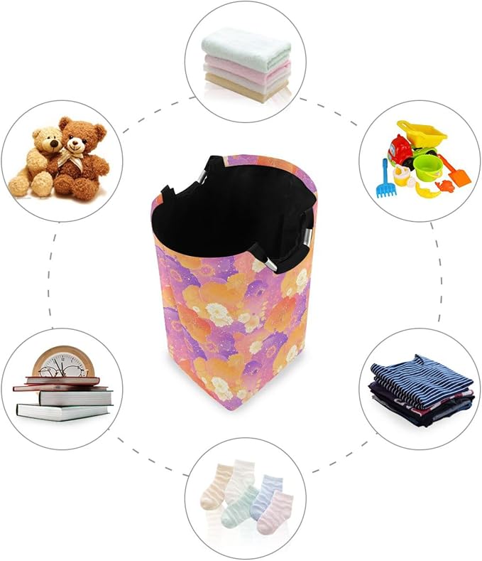 Japanese Style Flower laundry baskets, Foldable and waterproof baby clothes - Image 4
