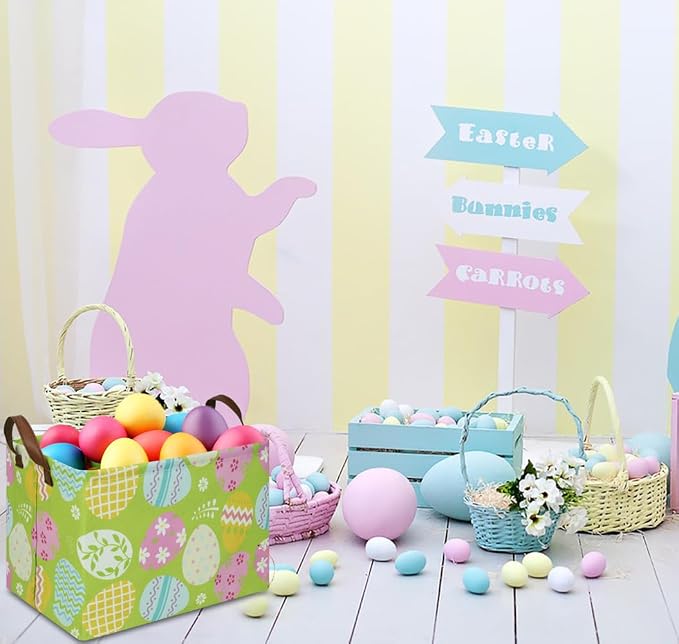 Rectangular Green Easter Basket, Easter Gift Basket Empty, Toys/Books Box - Image 2
