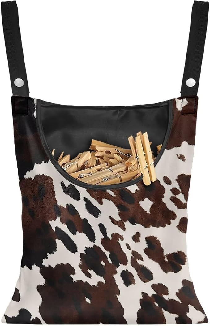 Cow Hide Pin Collector Bag Dust-Proof Wall Hanging Organizer Large Capacity by Psesaysky