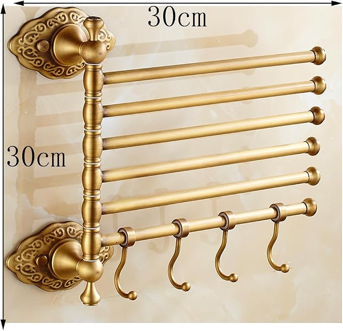 Swing Out Towel Bar Brass Gold Brushed Finished, Towel Rack - Image 5