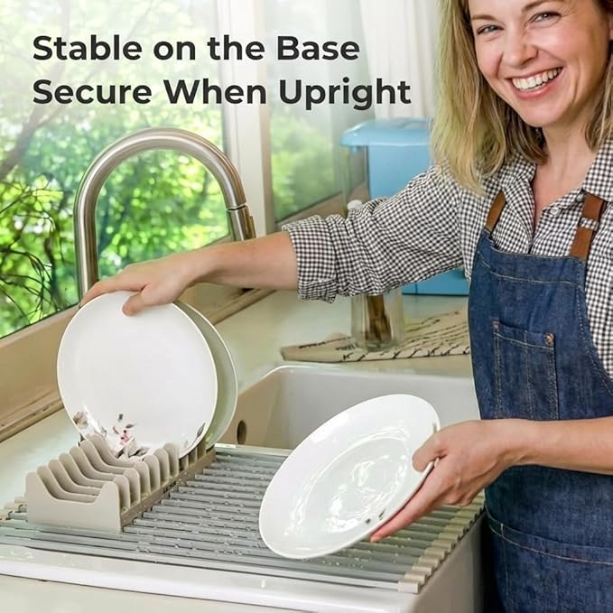 Aluminum Roll Up Dish Drying Rack Over Sink - Image 6