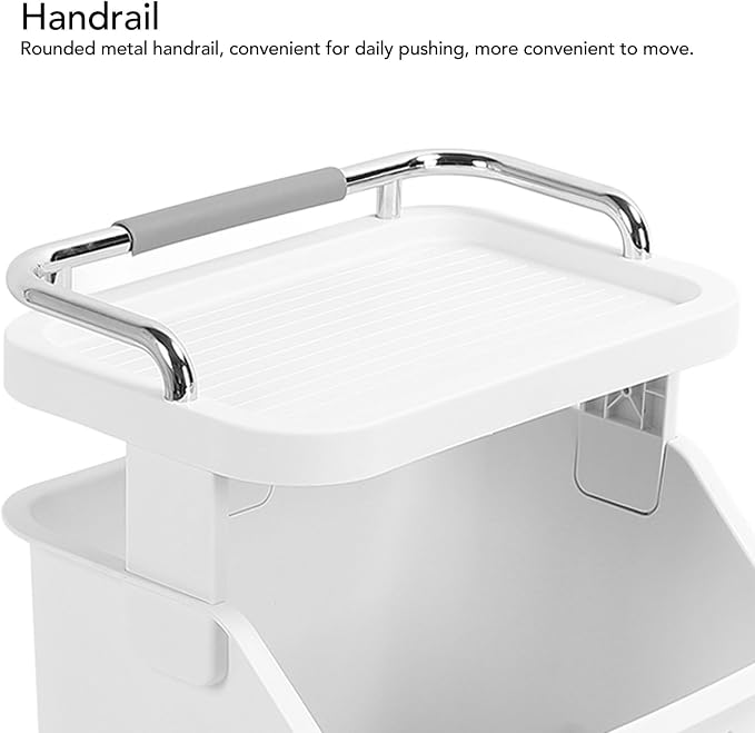 Bathroom Laundry Basket Cart, Stackable Rolling Laundry Hamper - Image 4