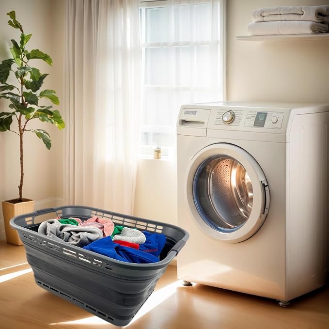SAMMART 42L Collapsible Plastic Laundry Basket - Image 3