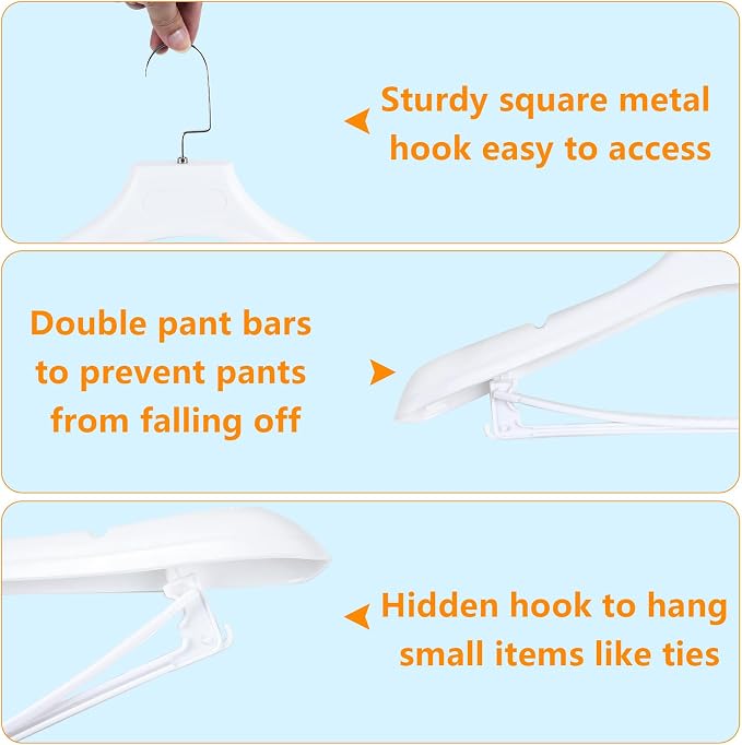 DEDU Suit Hangers for Men 6 Pack, Thick Plastic - Image 3