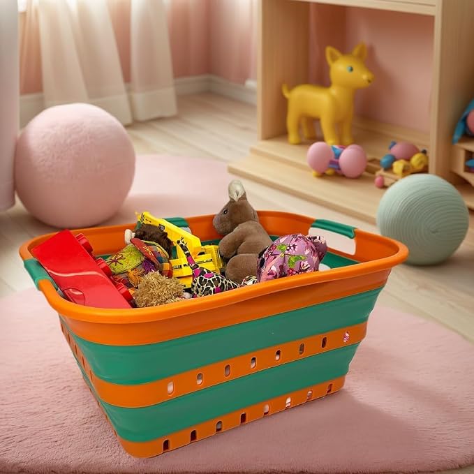SAMMART 42L Set of 2 Plastic Foldable Storage Basket/Container - Image 5