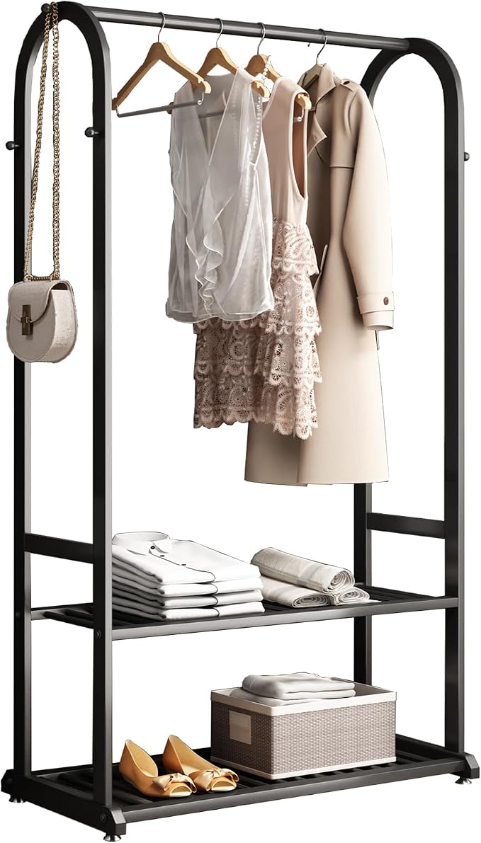 Freestanding Clothing Rack, Metal Garment Rack - Image 8