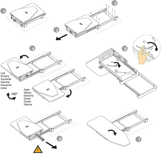 Ironing Board Retractable Pull Out Ironing Board Closet Sliding Out Swivel Iron - Image 4