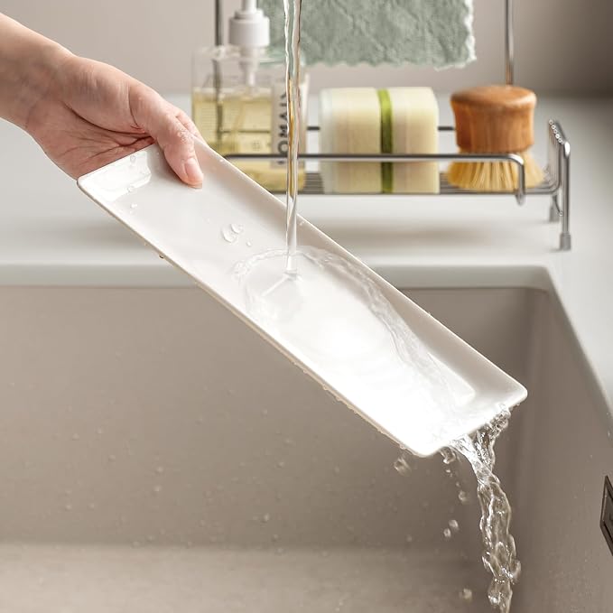 Silver Sponge Holder for Kitchen Sink, Kitchen Countertop Organizers and - Image 5