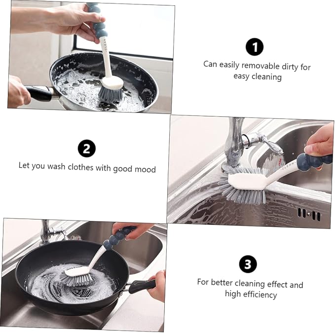 4-Piece Flexible Cleaning Brush Set Pot Shoe Bathroom Laundry Brushes Versatile - Image 4