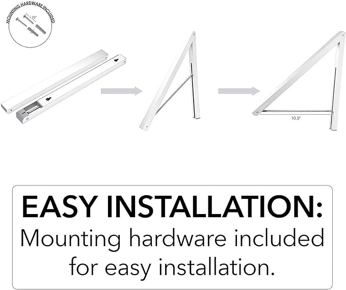 Single Foldable Clothing Rack, Wall-Mounted Retractable Clothes Hanger - Image 4