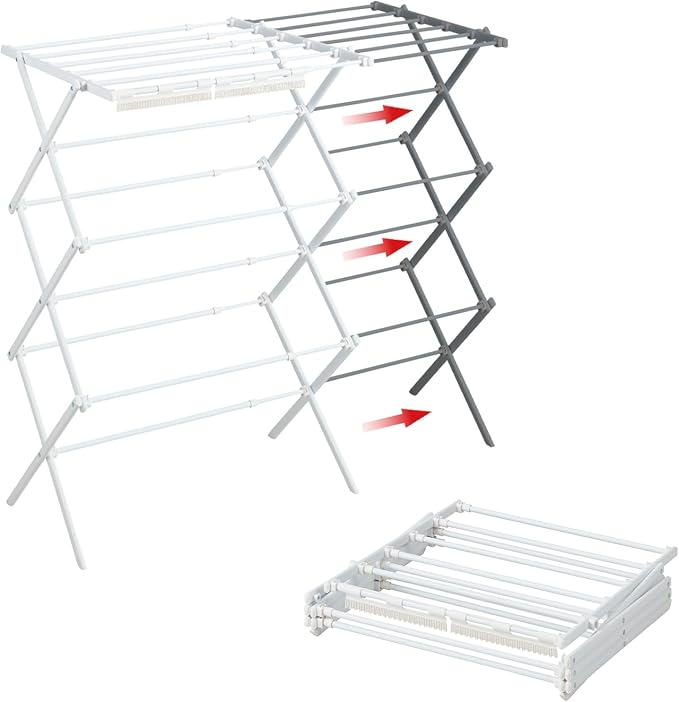 Foldable Clothes Drying Rack, Extendable Laundry Drying Rack, Clothes Airer by YUBELLES