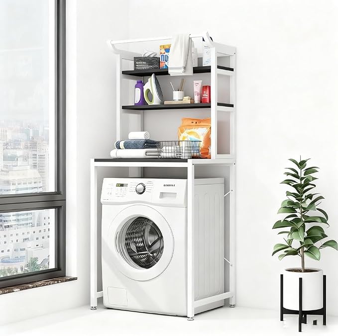 Laundry Room Shelves with Countertop, Simple Shelf, Floor-Standing Over Washer - Image 7