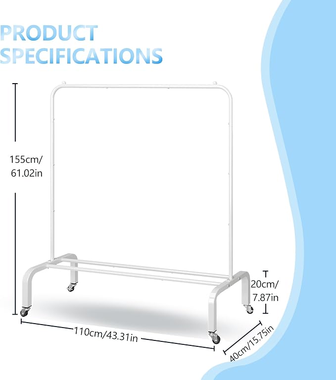 JIUYOTREE Metal Clothing Rack - Image 3