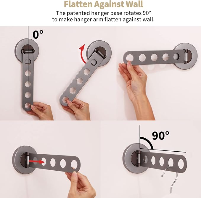 Greatim Laundry Hanger Wall Mount, Wall Mounted Clothes Hanger, Laundry Room - Image 4