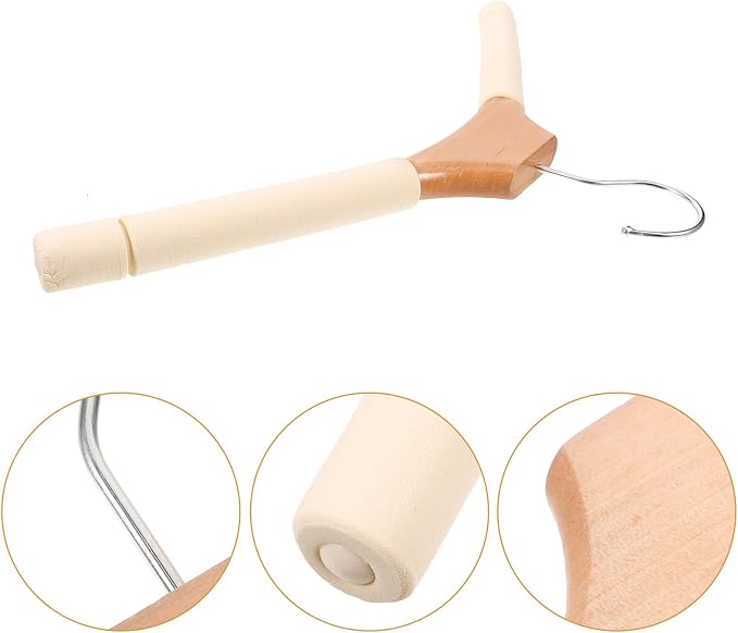 5pcs Nonslip Solid Wood Clothes Hangers - Image 3