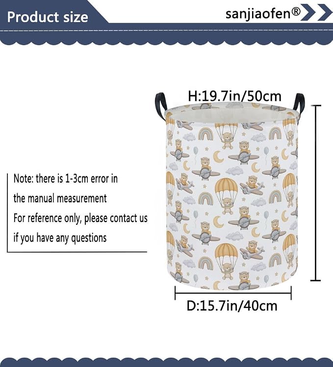 Kids Laundry Hamper, Animal Laundry Basket Collapsible Bear Storage Baskets - Image 2