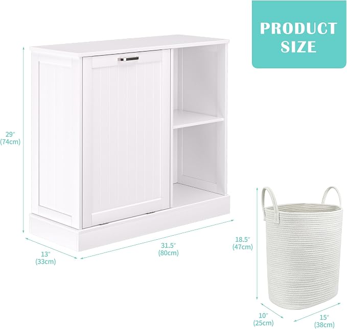GAZHOME Tilt Out Laundry Hamper Cabinet - Image 2