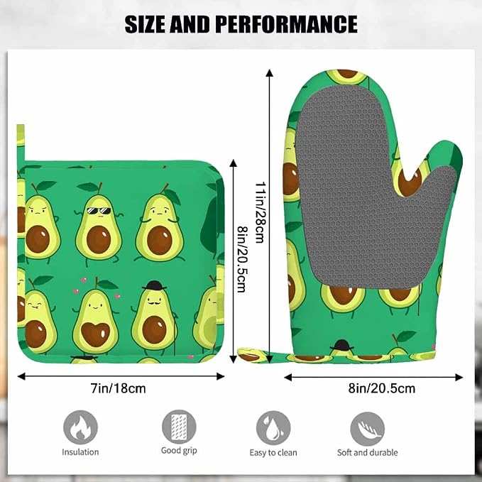 Mxocom Avocados Oven Mitt and Pot Holder - Image 3