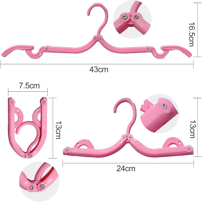 12 Pcs Travel Hangers, Portable Folding Clothes Hangers ，Clothes Drying Rack - Image 3