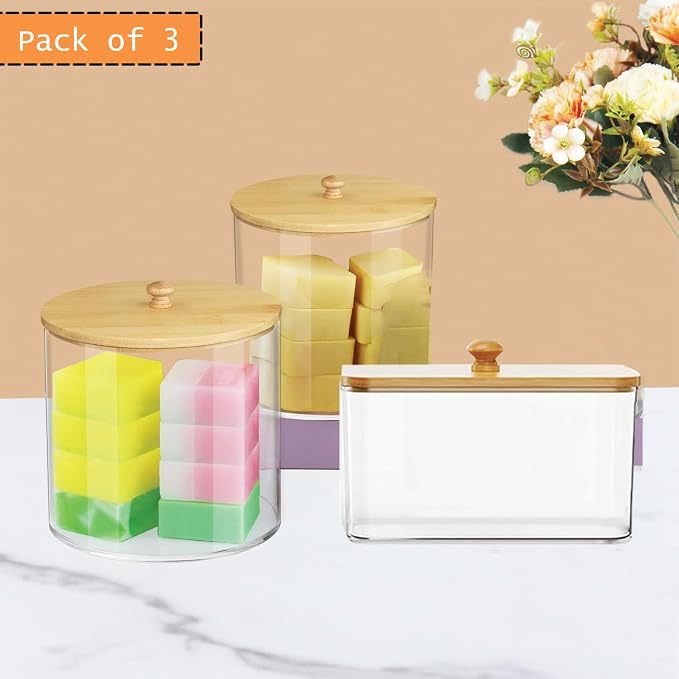 3 Pack Large Laundry Pods Container & Dryer Sheet Holder Set, Plastic Laundry - Image 6