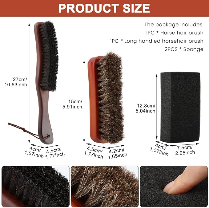 4Pcs Horsehair Felt Hat Brush Kit - Image 4