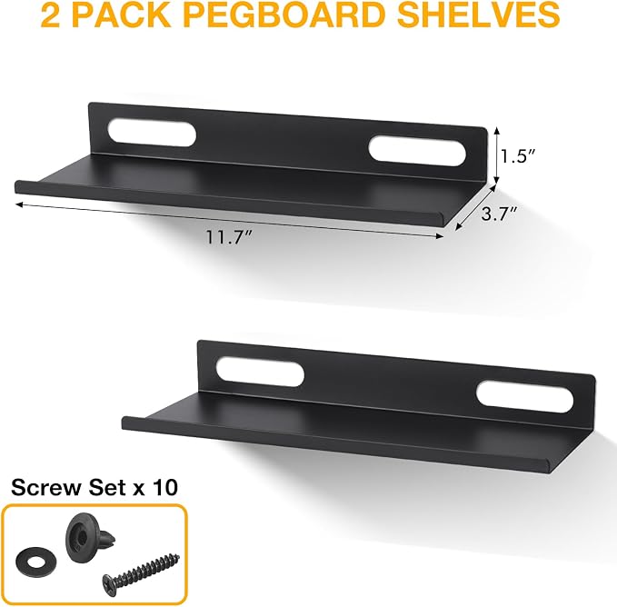 Metal Pegboard Shelf Set - Image 3