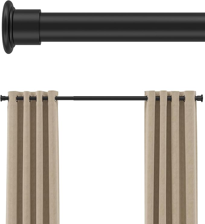Tension Curtain Rod By EZFurni, 123-160 Inches, Heavy Duty Tension Rod by EZFurni