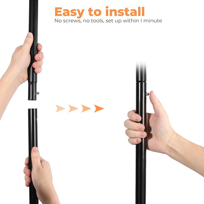 Stand Portable Black Double Rods Garment Rack - Image 7