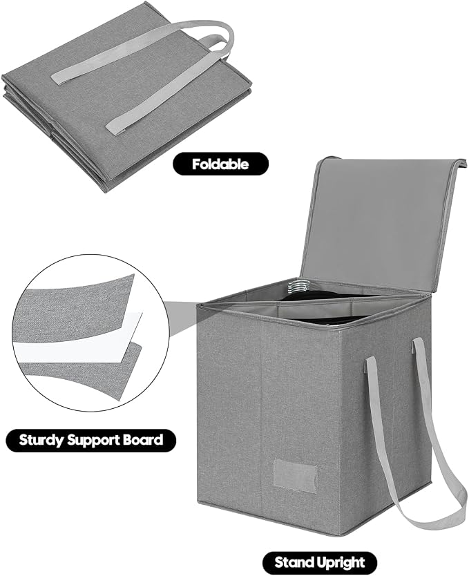 Qozary Clothes Hanger Organizer Bag-Rigid Hanger Storage Containers - Image 3