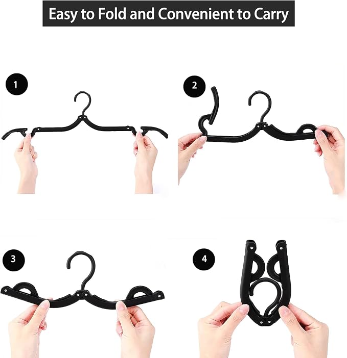 12PCS Travel Folding Hangers Portable Clothes Hangers Multifunctional Foldable - Image 2