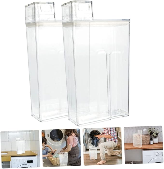 2Pcs Transparent Lotion Bucket for Laundry Detergent Storage Durable and - Image 6