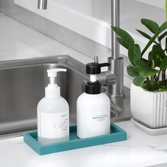 Small Silicone Bathroom Vanity Tray Rectangle Soap and Sponge Holder Kitchen - Image 2