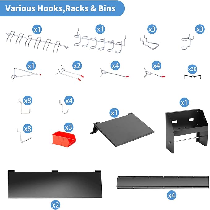 Ultrawall Peboard Storage Organizer, 48x36 inch Pegboard Wall Organizer - Image 7